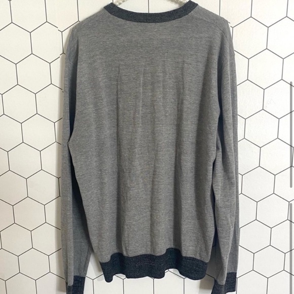 Theory Riland New Sovereign Slim Fit Gray V-Neck Sweater SIZE XXL - Picture 6 of 9